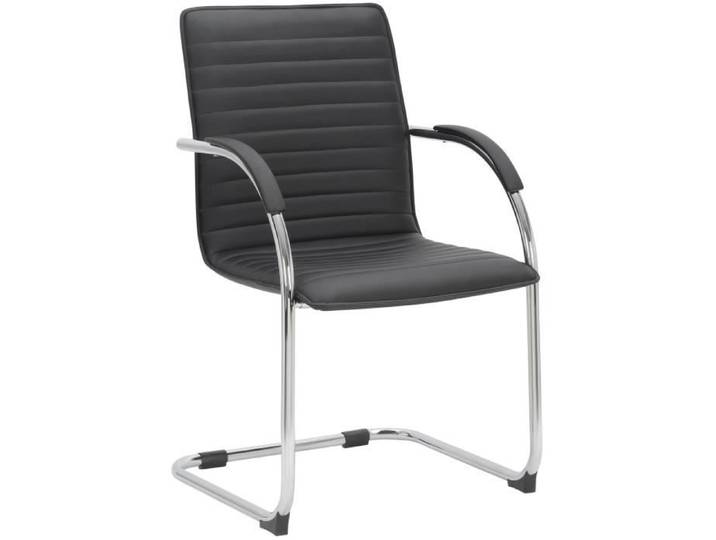 Chaise de visiteur - CLP - Tira - Similicuir - Pieds Luge en Métal