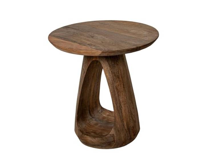 DRW Beistelltisch aus Holz mit Basis in Natur, 50 x 50 x 50 cm