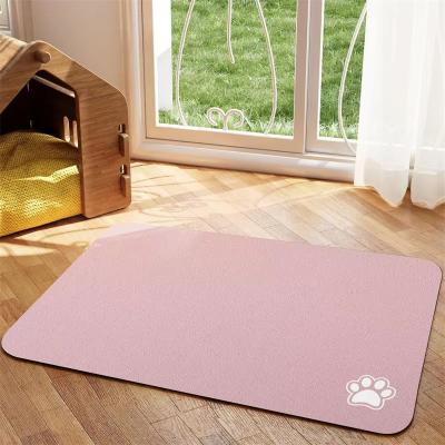 Inspired Finds Absorbent Pet Feeding Mat For Dog And Cat Food And Water Bowls Quick Dry Waterproof Placemat pink s