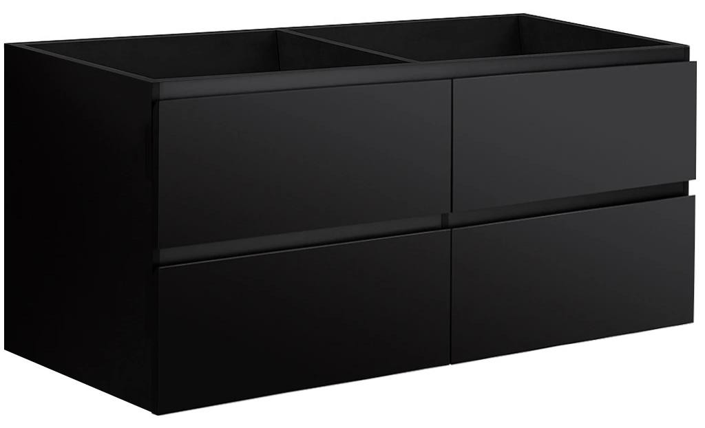 Badkamermeubel Carole van CERANO - Mat Zwart - B: 138 cm, D: 48 cm, H: 45 cm