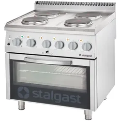 Stalgast Elektro-Herd mit 4 Kochplatten und statischem Backofen GN 2/1, Serie 700 ND