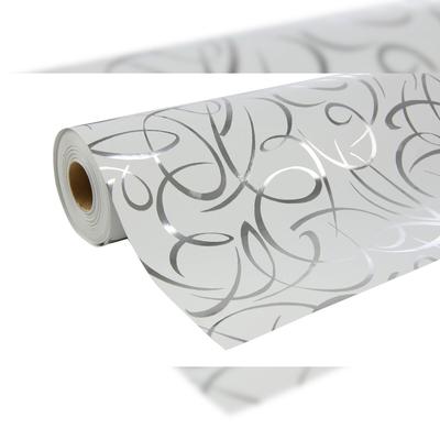 Clairefontaine Geschenkpapier Premium 80g, Rolle 50x0,70m, silberne Arabesken - Silber 211893C
