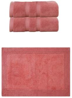Home Weavers Inc Home Weavers Luxury Collection 100% Soft Cotton 2 Pc Bath Towel Set & 1 Pc Bath Rug, Machine Wash & Non Slip (Set of 3)