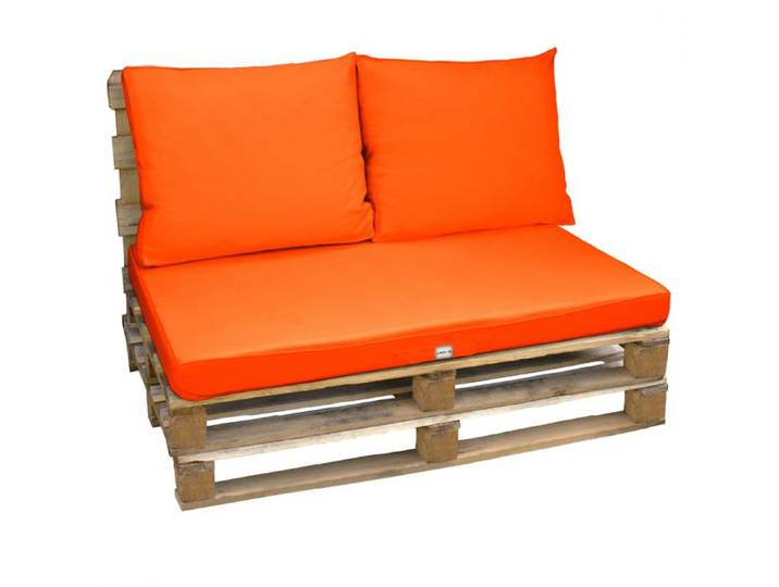 Kit de coussins pour palette déhoussables - Orange - Linxor