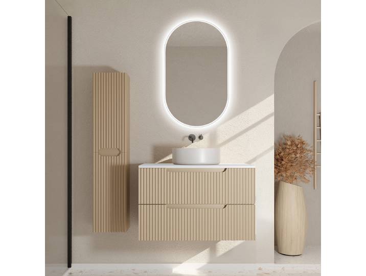 Badset COLORIA Typ E 2-teilig 102 x 120 x 46cm Braun/Taupe/Weiß