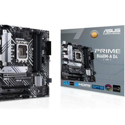 ASUS Mainboard "PRIME B660M-A D4-CSM", schwarz, B:24,4cm T:24,4cm, Mainboards