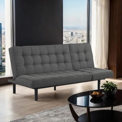 Furniture of America Carten Modern Biscuit Tufted Adjustable Split Back Futon Sofa