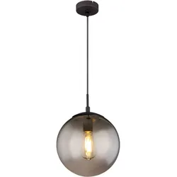 Kugel Decken Pendel Leuchte Fernbedienung rauch Wohn Zimmer Glas Hänge Lampe dimmbar im Set inkl. RGB LED Leuchtmittel