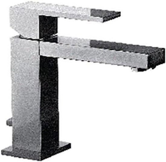 Famanu Waschbeckenarmatur mit Hebel - Küchen- und Badezimmerarmatur - Wasserverbrauch - Quadratisches Design - 20 Zoll Auslauf - Poliert