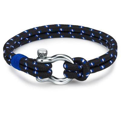 Armband TRUE REBELS "KI203", schwarz (blau), Armbänder, Herren, Edelstahl, Armband, aus Edelstahl