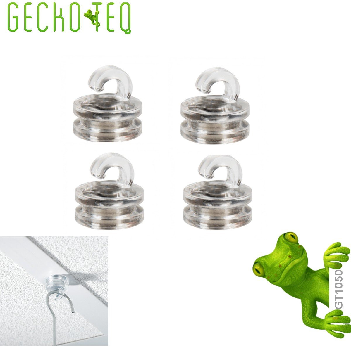 GeckoTeq GT1050 Magnetische Plafondhaken voor ophangen tot 2KG - 4 stuks