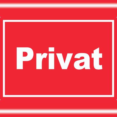 HB-Druck Privat Schild weiß-rot A3 (297x420mm)