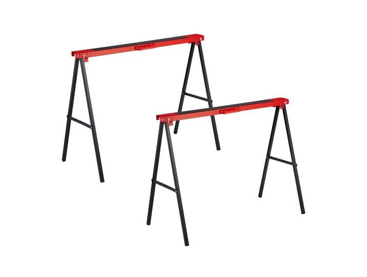 Klappbarer Arbeitsbock 100 kg 2er-Set Rot-Schwarz