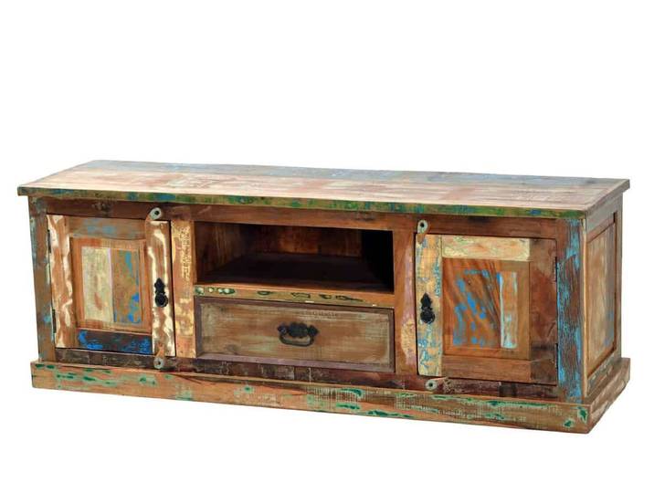 Lowboard 'Seaside' Massivholz Recycletes Holz Shabby Chic Indien Indisch