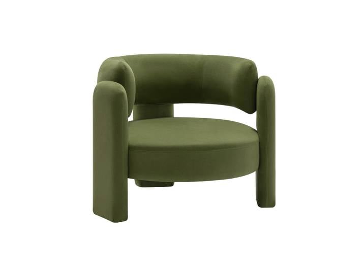Fauteuil tripode en velours vert