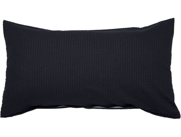 Kissenbezug JANINE PIANO 0125 31 80x80 , schwarz, B:80cm L:40cm, Mako-Soft-Seersucker, Seersucker, Kissenbezüge, Kissenbezug, mit Reissverschluss
