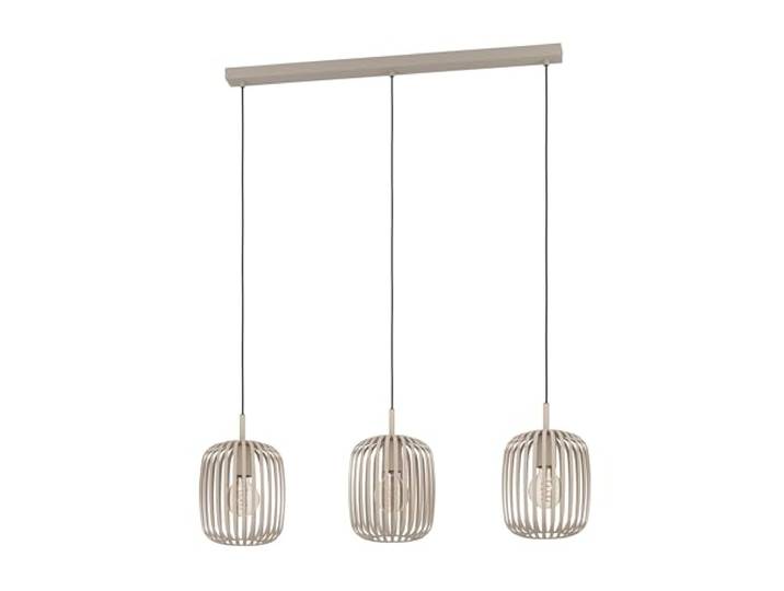 Eglo Suspension luminaire Romazzina\, lustre à 3 lampes pour salon et salle à manger\, plafonnier à suspendre en métal couleur sable\, lampe de plafond avec douille E27