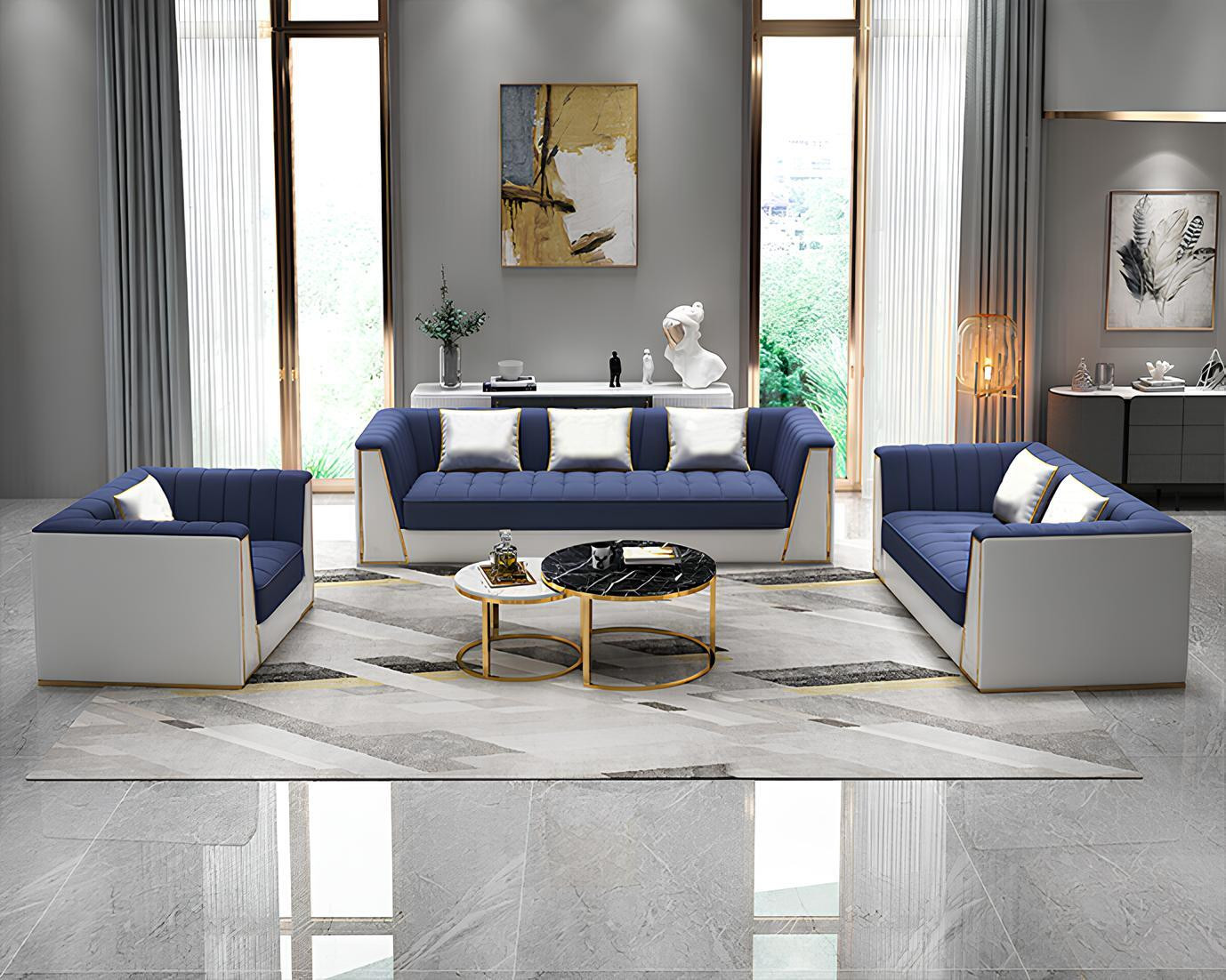 Moderne 3-2-1 Sofagarnituur Set met Relaxfunctie en Textiel Bekleding