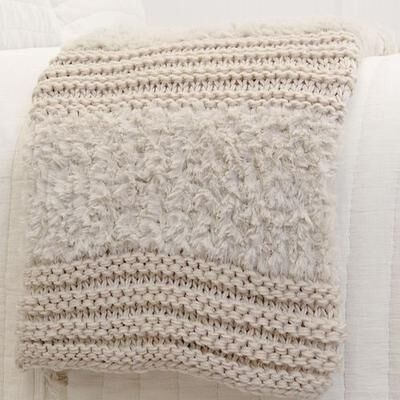 American Heritage Textiles Plush Knit Throw Blanket 50 x 60, 50 x 60, Light Taupe