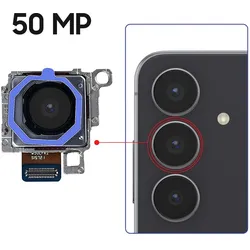 Clappio 50 MP Hauptkamera Ersatz für Galaxy S25 FE (Samsung Galaxy S25 FE), Mobilgerät Ersatzteile, Schwarz
