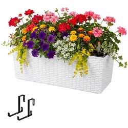 Relaxdays, Blumentopf, Balkonkasten (19 x 50 x 19 cm)