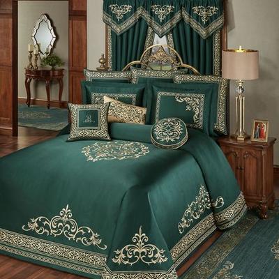 Touch of Class Balmoral Grande Bedspread Set Emerald Green, King, Emerald Green