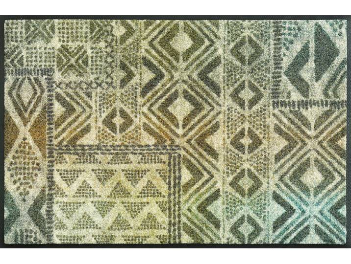 Fussmatte und Läufer Aztec Nomad , grün (bunt), B:50cm H:7mm L:75cm, Obermaterial: 100% Polyamid, WASH+DRY BY KLEEN-TEX, Teppiche, Fussmatte
