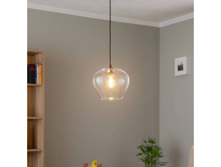 Glas Hängelampe Kaja Argon, dimmbar, klar / transparent, für Wohn- / Esszimmer, Glas, Modern, Pendelleuchte