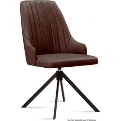 ESSZIMMERSTUHL drehbar (8er-Set) Denise 52x91x60 Schwarz/Braun