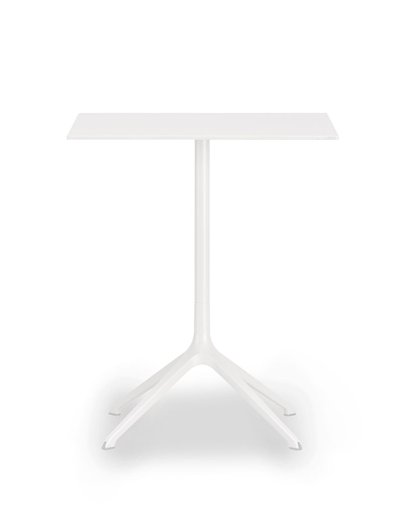 Kristalia Elephant Outdoor Bistrotisch quadratisch klappbar (Tischplatte Laminat... Tischplatte Laminat weiß, Beine Aluminium weiß lackiert | 69 x 69cm 01ELP34