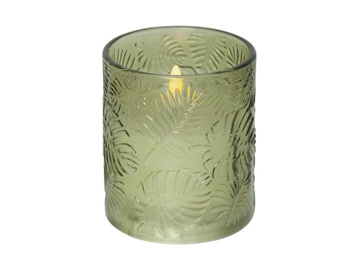 LED Pillar Kerze Flamme Leaf