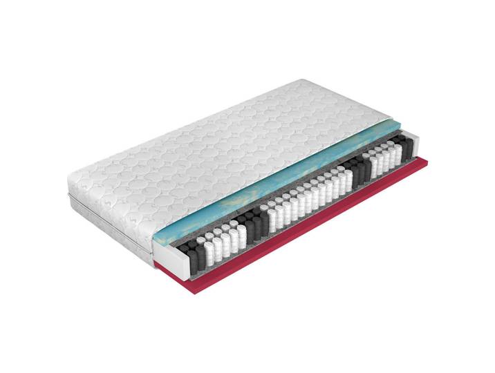 Taschenfederkernmatratze, Weiss, Textil, H2, 120x200 cm, Bezug abnehmbar/waschbar, wendbar, klimatisierte Belüftungskanäle, antibakteriell, alternative Grössen erhältlich, Schlafzimmer, Matratzen, Matratzen