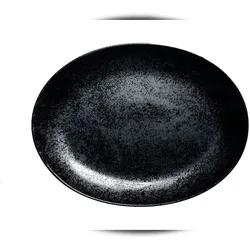 6 x RAK Platten oval L. 32 cm Br. 23 cm KARBON schwarz (KRNNOP32)