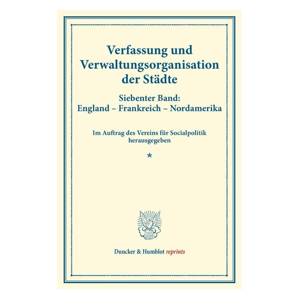 Duncker & Humblot Verfassung und Verwaltungsorganisation der Städte. (Deutsch, Softcover) (55562040)