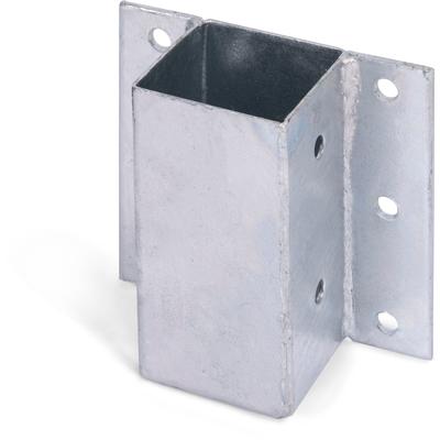 L-Pfostenträger ALBERTS, silber (silberfarben), B:7,1cm, Stahl, Bodenanker, zum Anschrauben, für L- und U-Steine o. Mauern, 71x71 mm