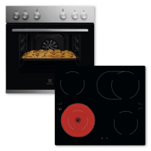 Electrolux ELXH2X (KEHLH00BX + LRD6406IK) Herdset Edelstahl 7Heizarten Elektrokochfeld rahmenlos 60cm