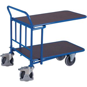 VARIOfit CC-Wagen sw-600.112, mit Schiebebügel, 2 Etagen, Tragkraft 500kg, 1030 x 600mm