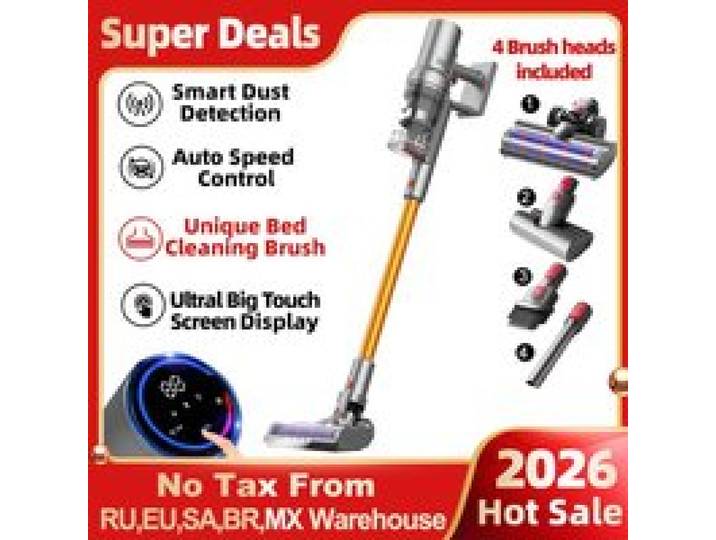 ABIR VC205 Aspirateur Balai sans Fil 27000Pa Écran Tactile Capteur de Poussière Intelligent pour Maison Tapis et Voiture