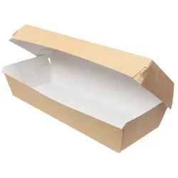 Greenuso MONOUSO - Verpackungen Baguette-Tasche Kraft karton 24x8,5x7cm (50 Stück)