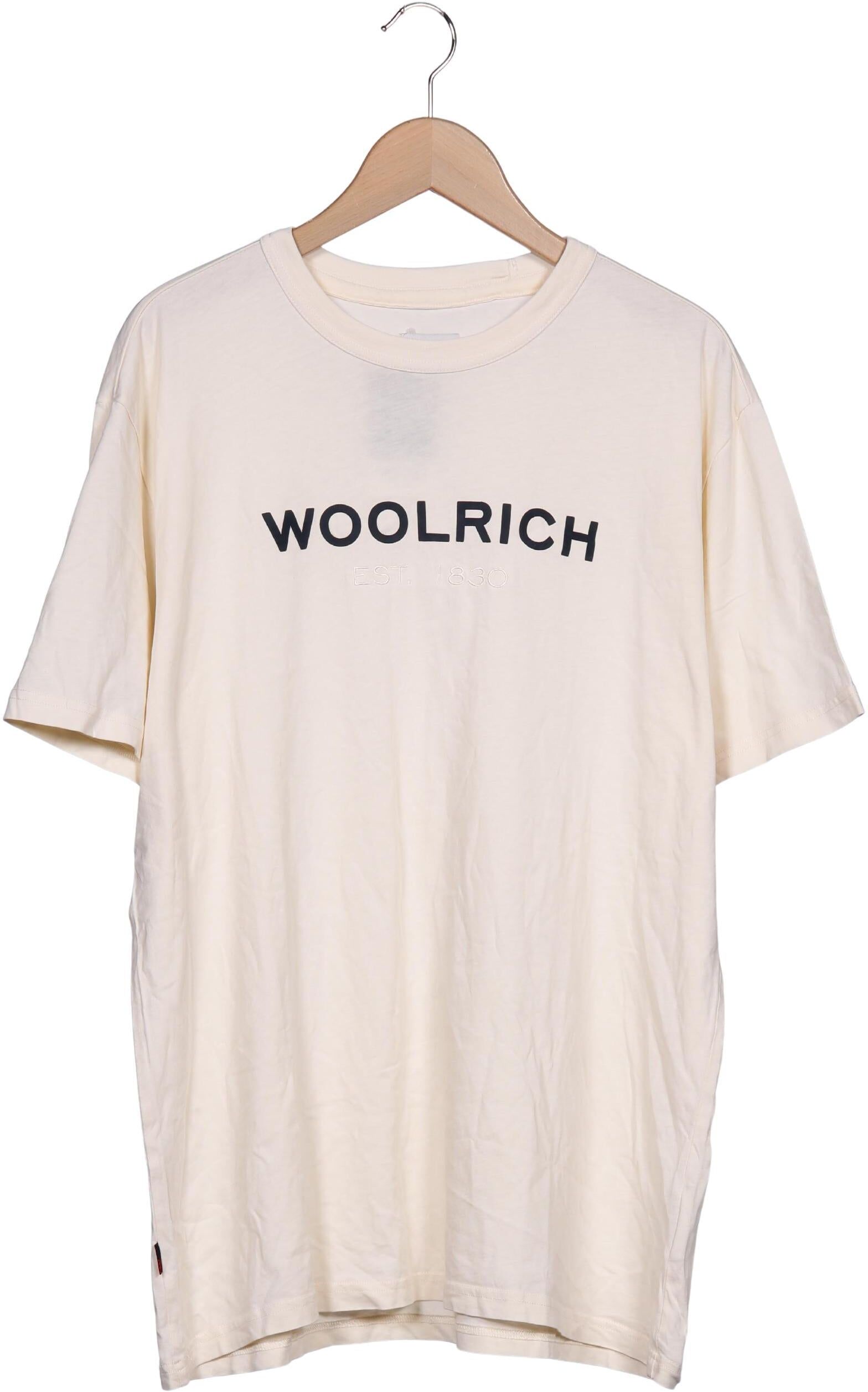 Woolrich Herren T-Shirt, Cremeweiß, Gr. XL, Baumwolle - Second Hand