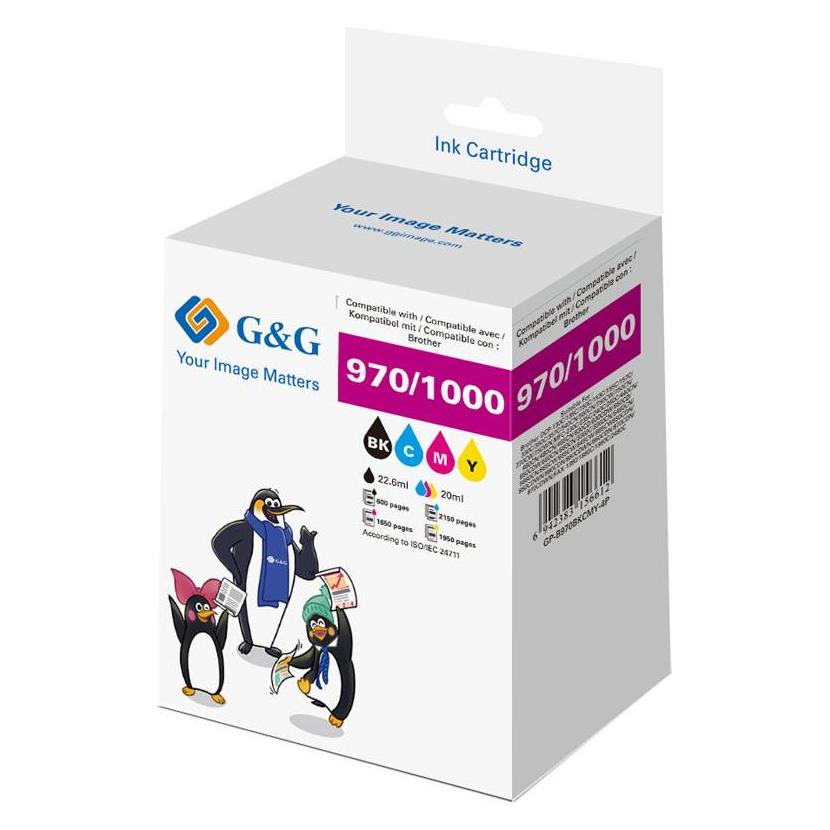 G&G Druckerpatrone Kompatibel GP-B970BKCMY-4P (BK) (GP-B970BKCMY-4P)