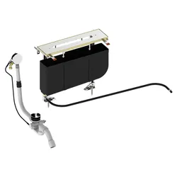 KEUCO Armaturenzubehör Rohbau-Set für Dreiloch-Wannenmischer, Wannenrand, verchromt