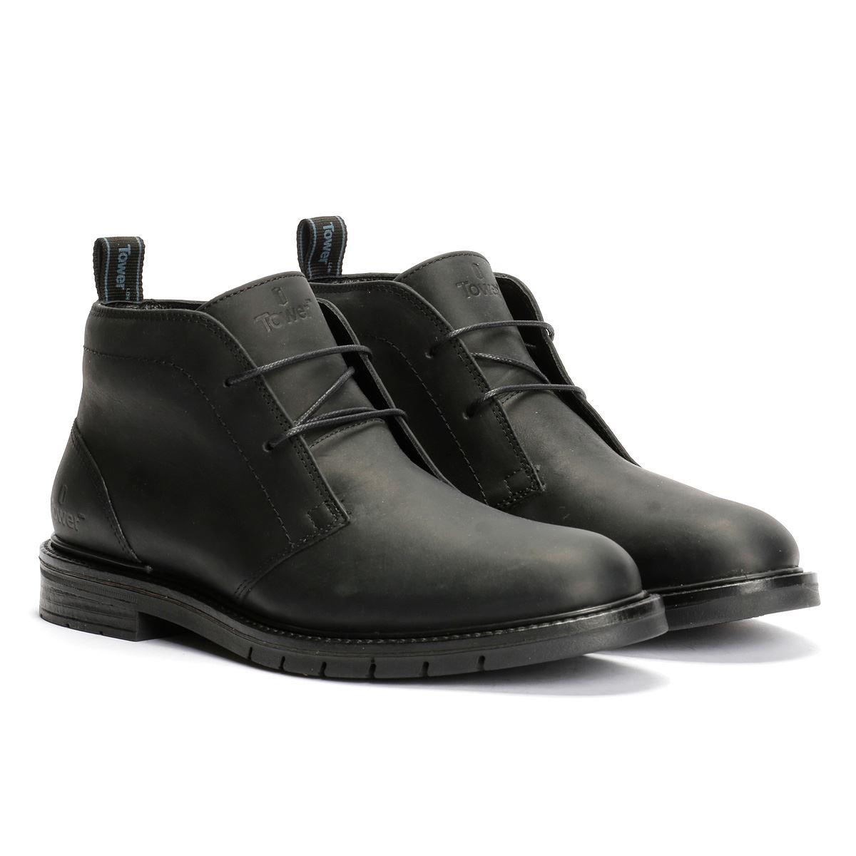 Tower London Armour Chukka Schnür-Lederstiefel für Herren in Schwarz
