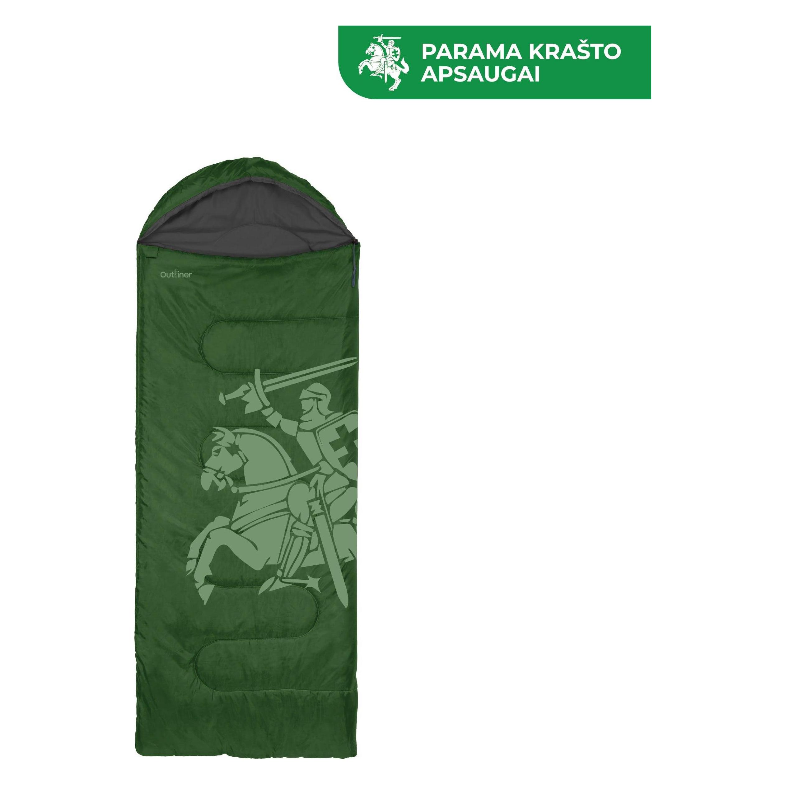 Outliner Sleeping bag Vytis, green, right, 220 cm (220 cm) (68852903)
