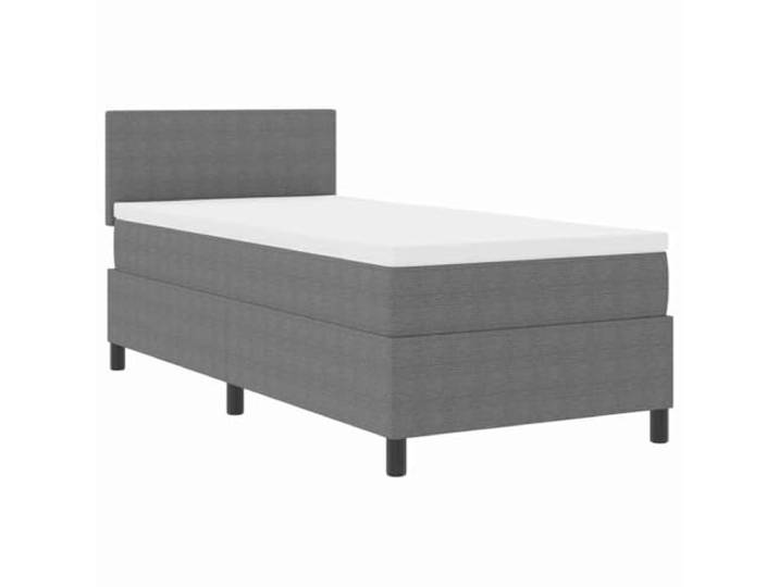 KTHLBRH Boxspringbett mit Kopfteil hellgrau und weiß 100 x 200 cm Modernes rechteckiges Design, Holzrahmen, feste Latten, zweifach höhenverstellbares Kopfteil, Federn