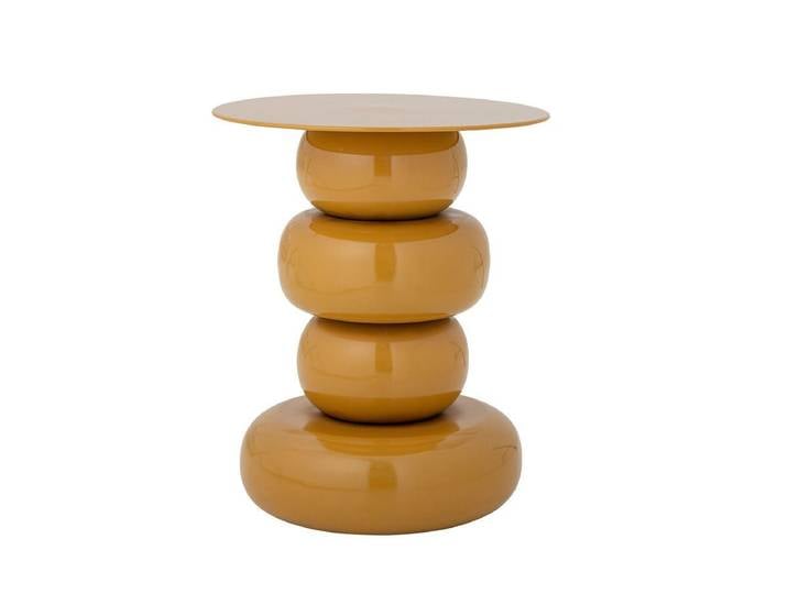 Beistelltisch Becca – Skulpturales Design in glänzendem Gelb - Gelb - Luxusbetten24