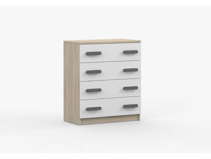 Kommode JONAS III 02 80 cm Sonoma Eiche Weiß Grau