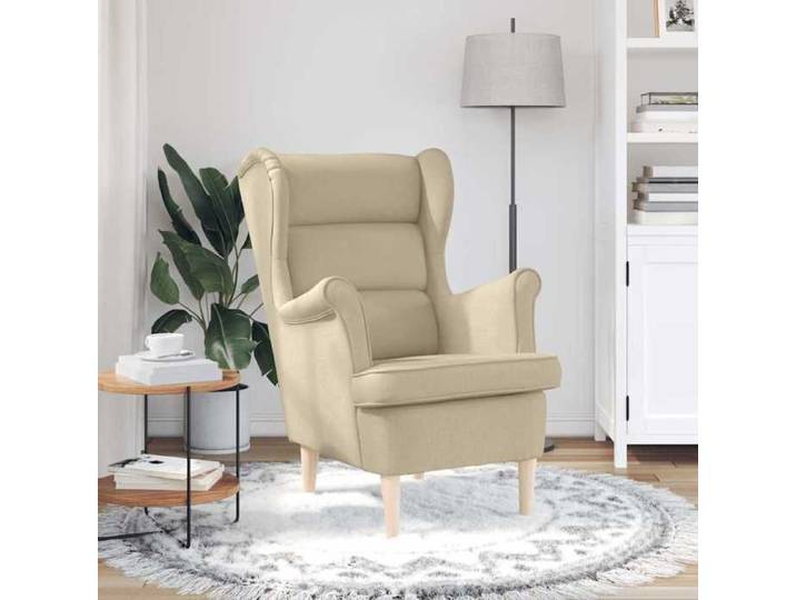 VIDAXL(42077)Fauteuil séjour - Fauteuil simple - 1 personne - Fauteuil TV - crème 74x84x100 cm tissu - Montage requis