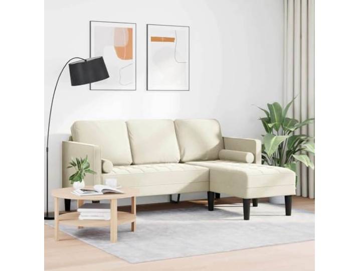 KTHLBRH Modulares Sofa-Set mit Kissen, cremefarben Polyester, elegantes Design, klare Linien, geeignet für moderne Wohnzimmer