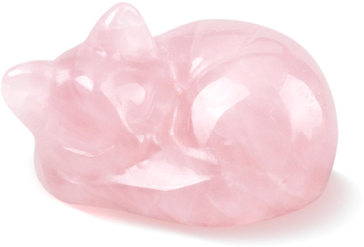 Kristallen Kattenbeeldje Slapende Kat Woonkamer Decoratie Roze